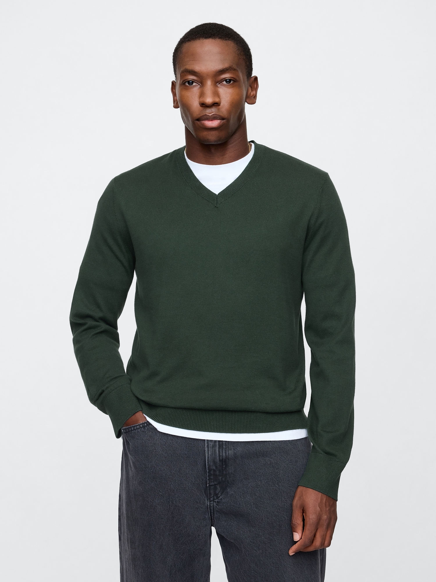 Cotton V-Neck Sweater