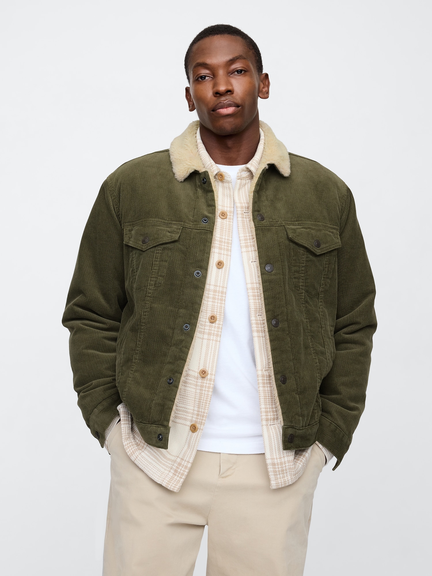 Sherpa Lined Icon Corduroy Jacket Gap Factory