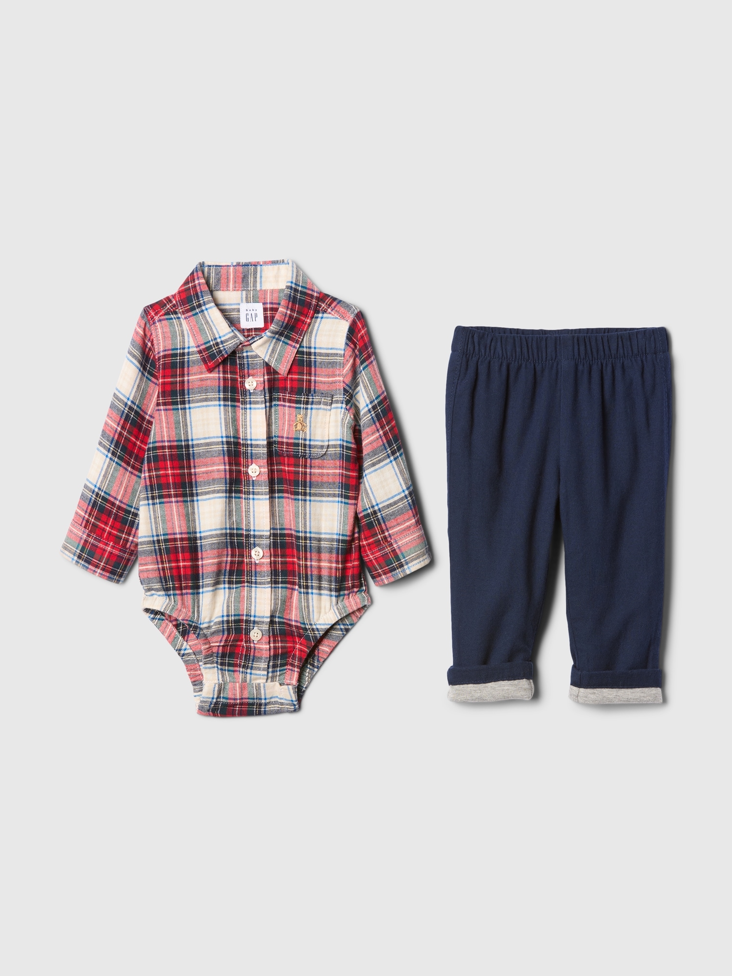 Baby Flannel Two-Piece Outfit Set