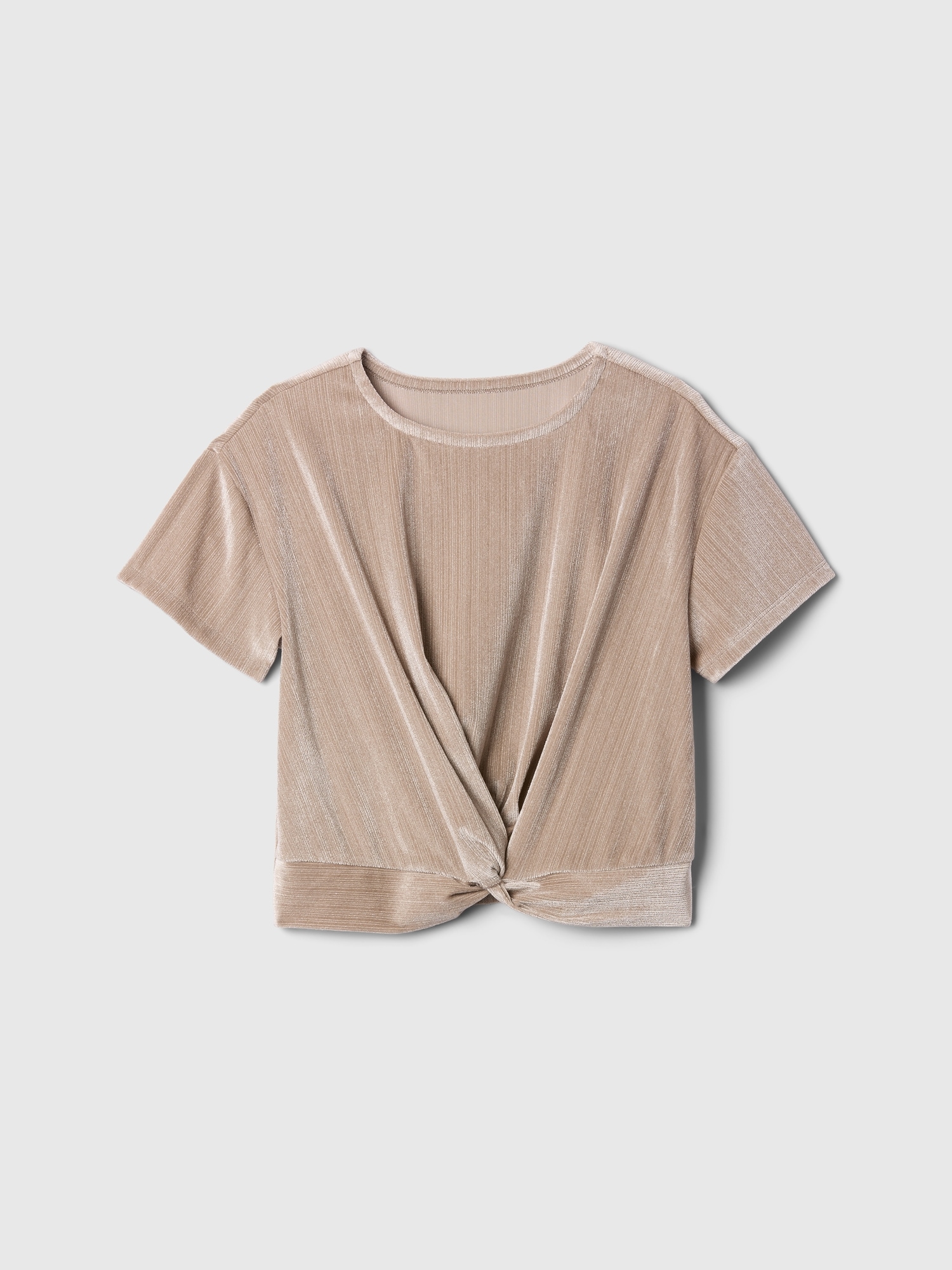 Kids Relaxed Velvet Twist-Hem Top