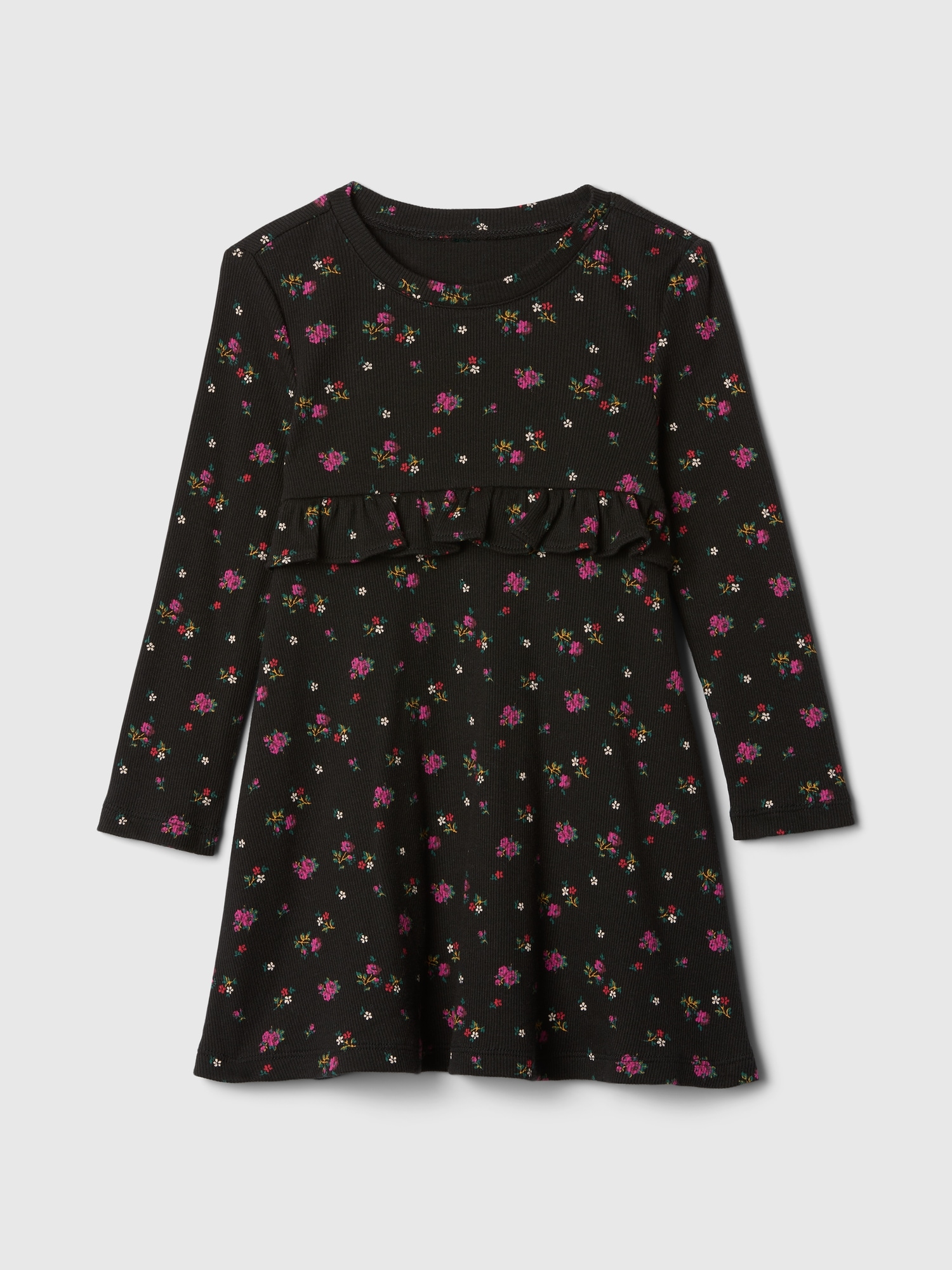 babyGap Ribbed Print Dress - Black