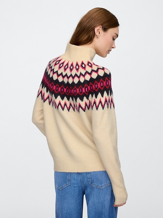 Image number 2 showing, Relaxed Fair Isle Mockneck Sweater