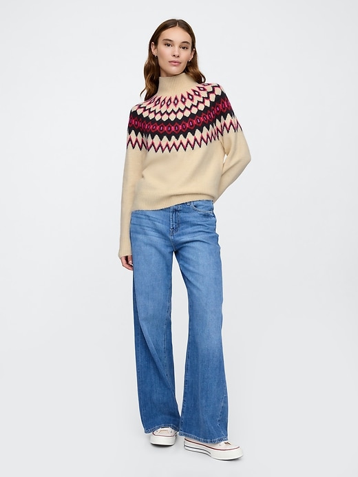 Image number 3 showing, Relaxed Fair Isle Mockneck Sweater