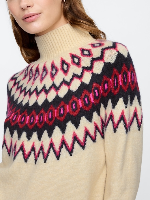 Image number 4 showing, Relaxed Fair Isle Mockneck Sweater