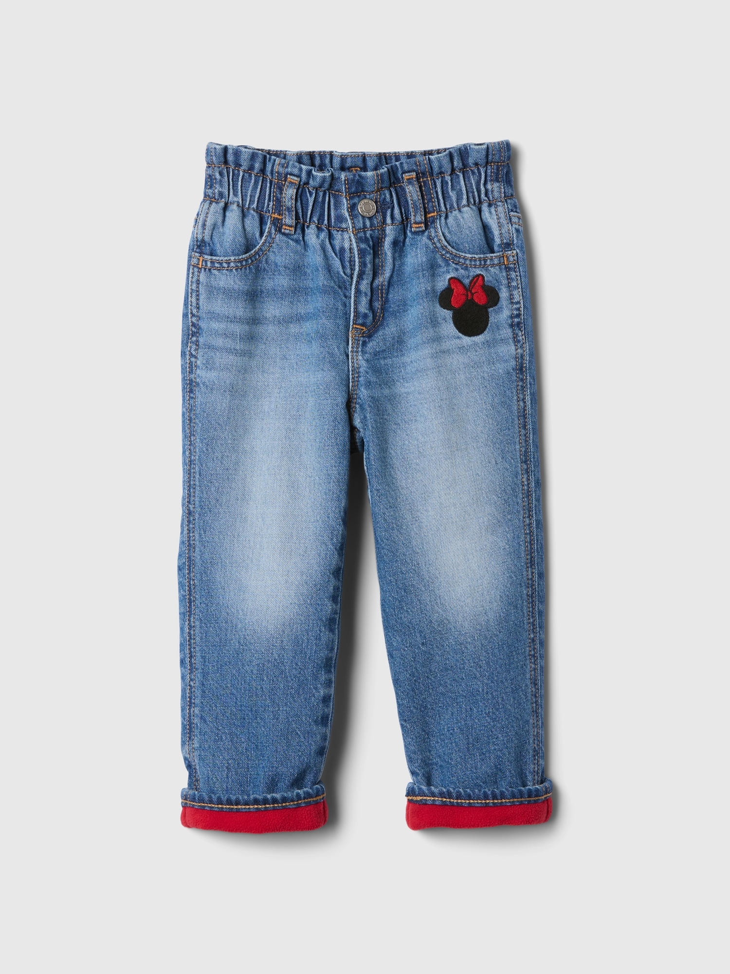 babyGap | Disney Minnie Mouse Fleece-Lined Paperbag Mom Jeans