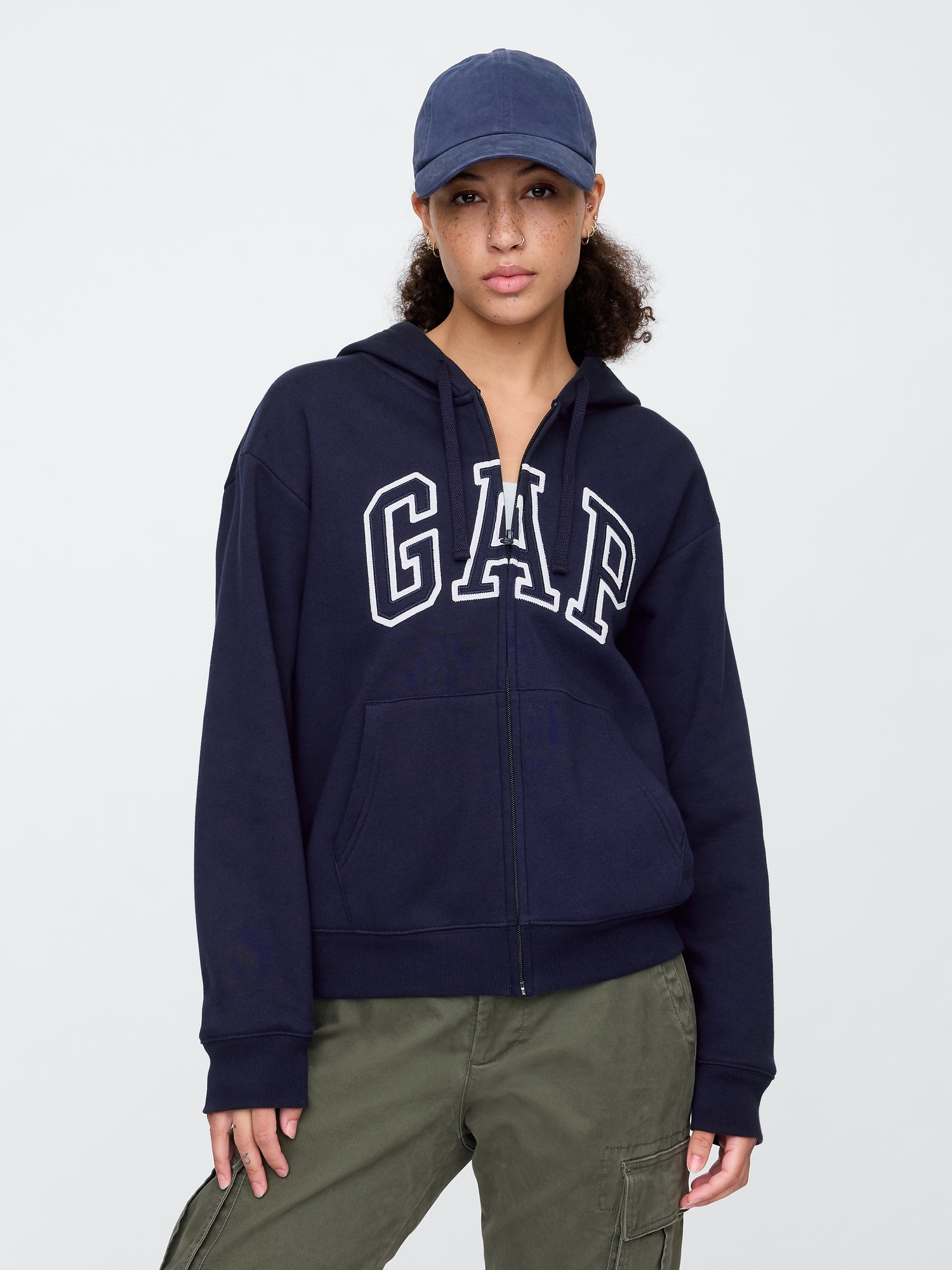 Relaxed Gap Logo Zip Hoodie