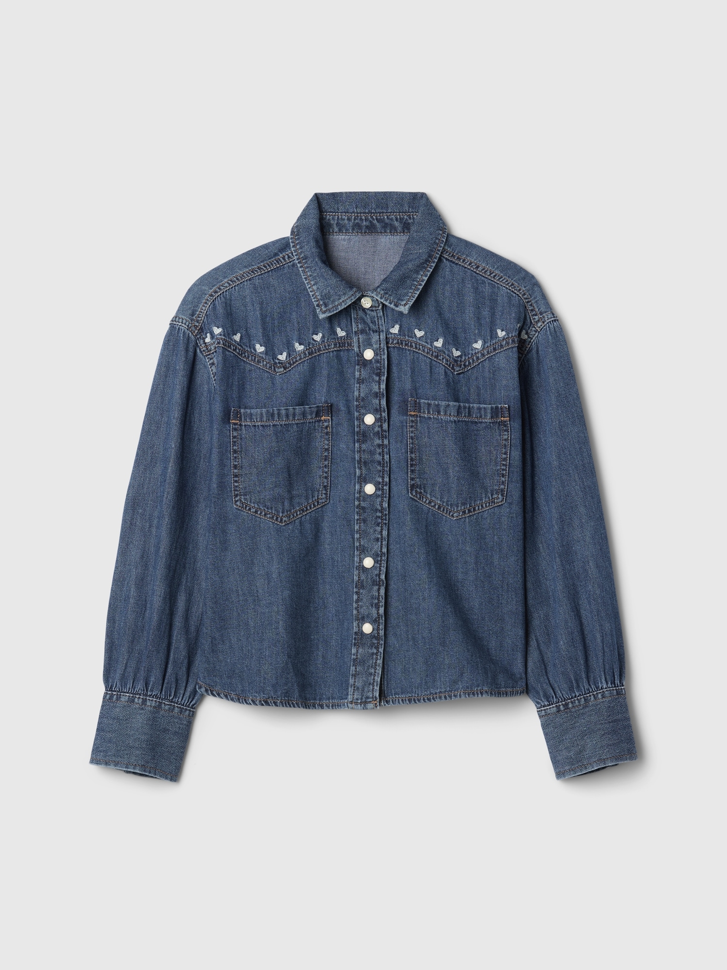 Kids Oversized Denim Western Shirt