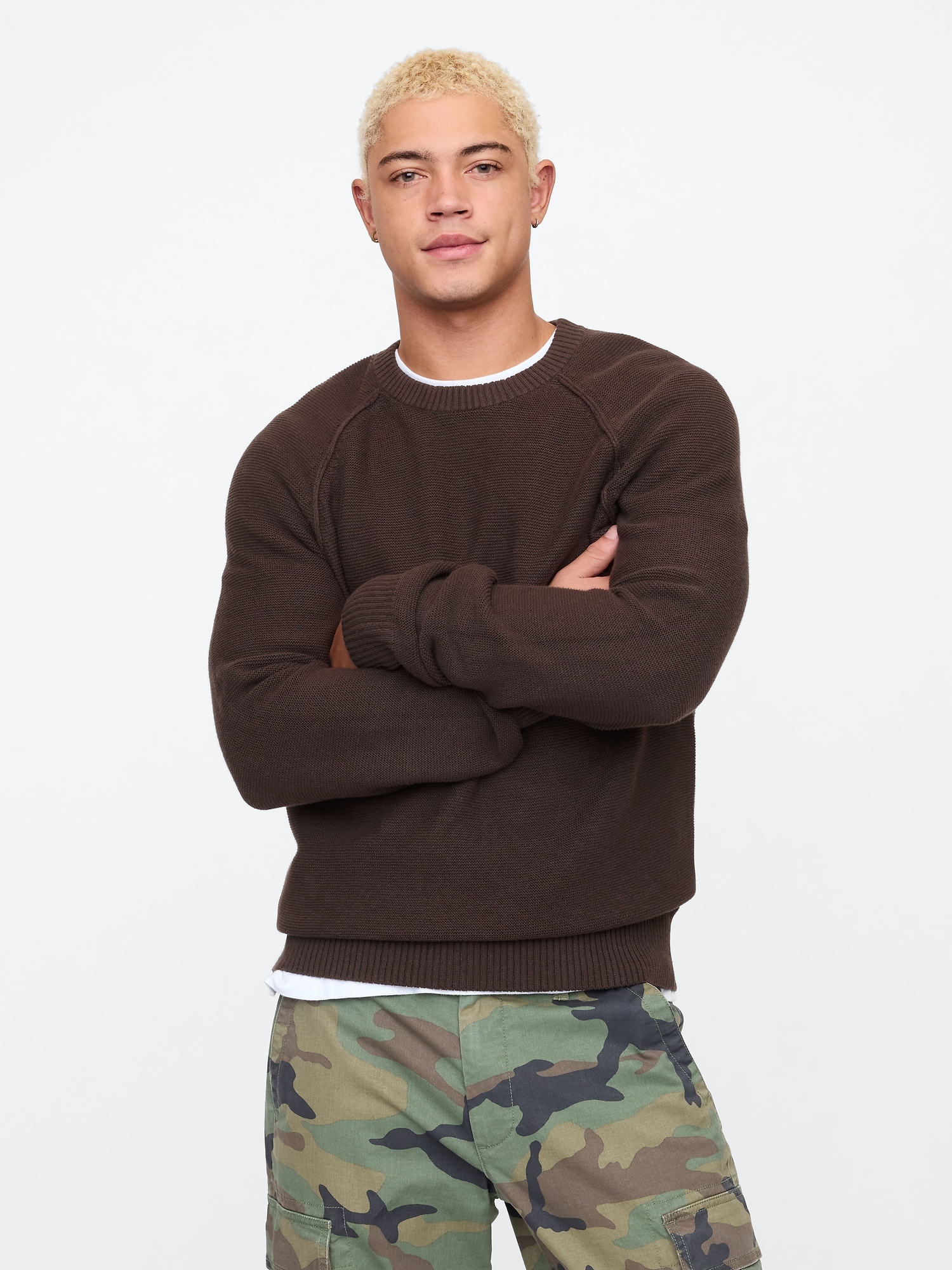 Garter Crewneck Sweater