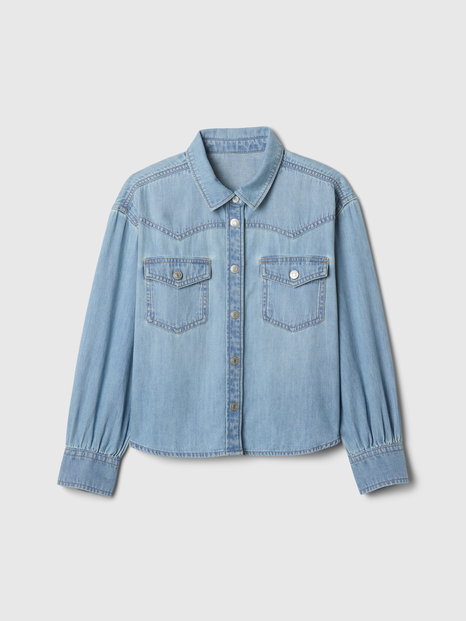 Kids Oversized Denim Western Shirt