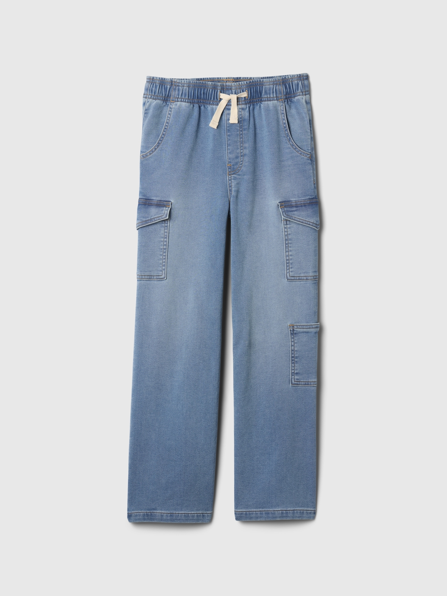 Kids High Rise Pull-On Wide-Leg Sweatpant Jeans