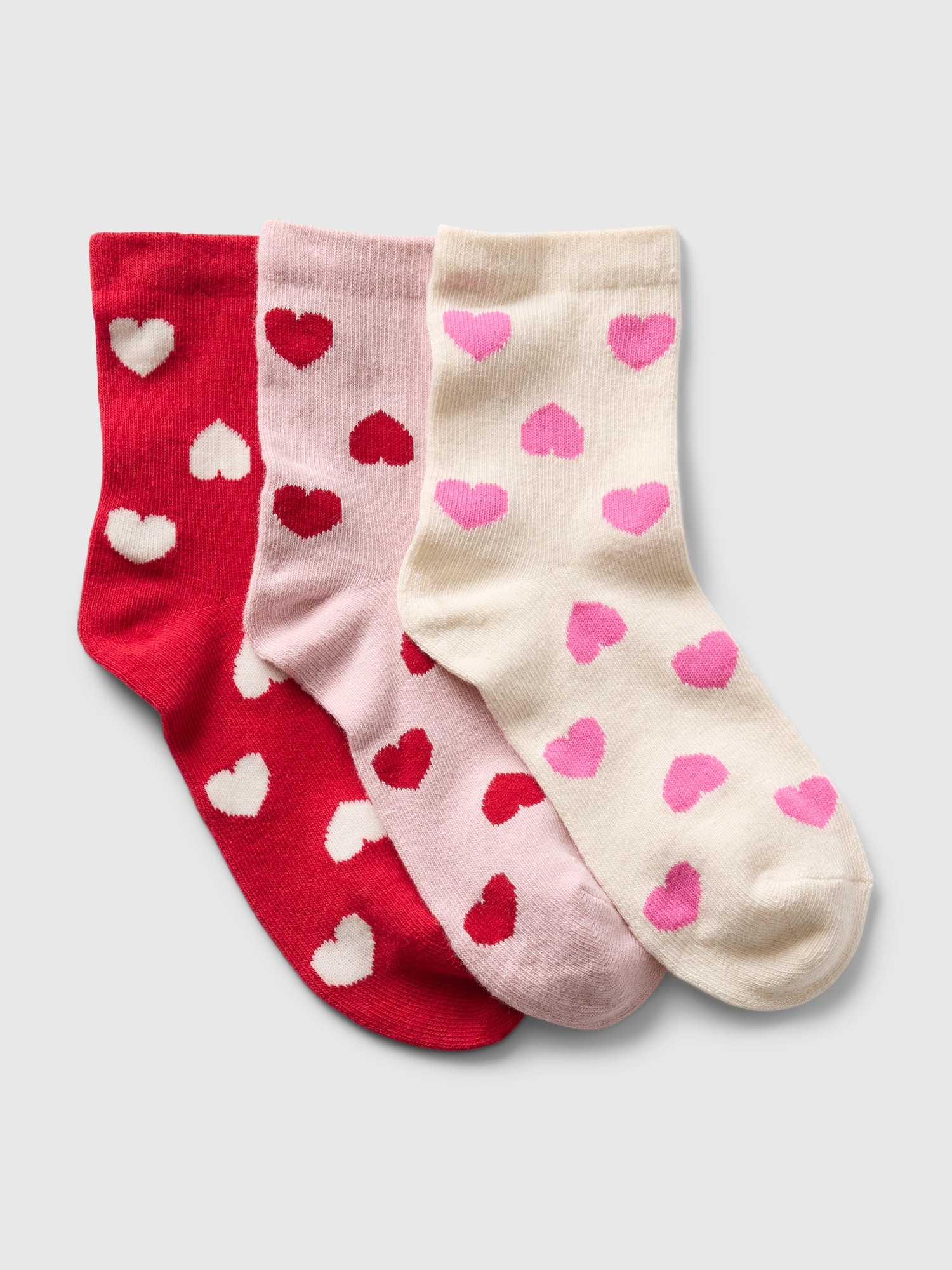 Kids Heart Crew Socks (3-Pack)