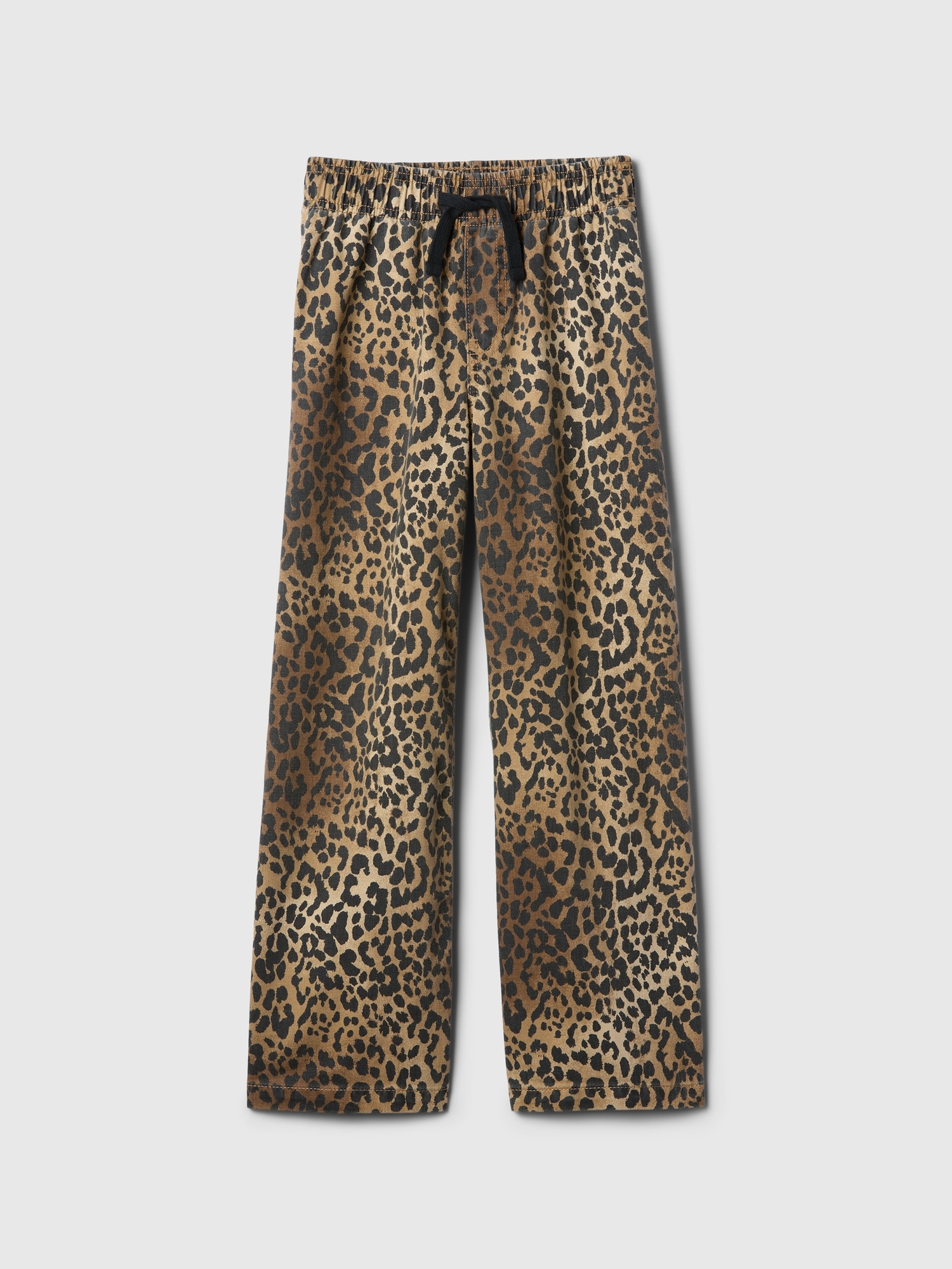 Kids High Rise Leopard Wide-Leg Pull-On Jeans