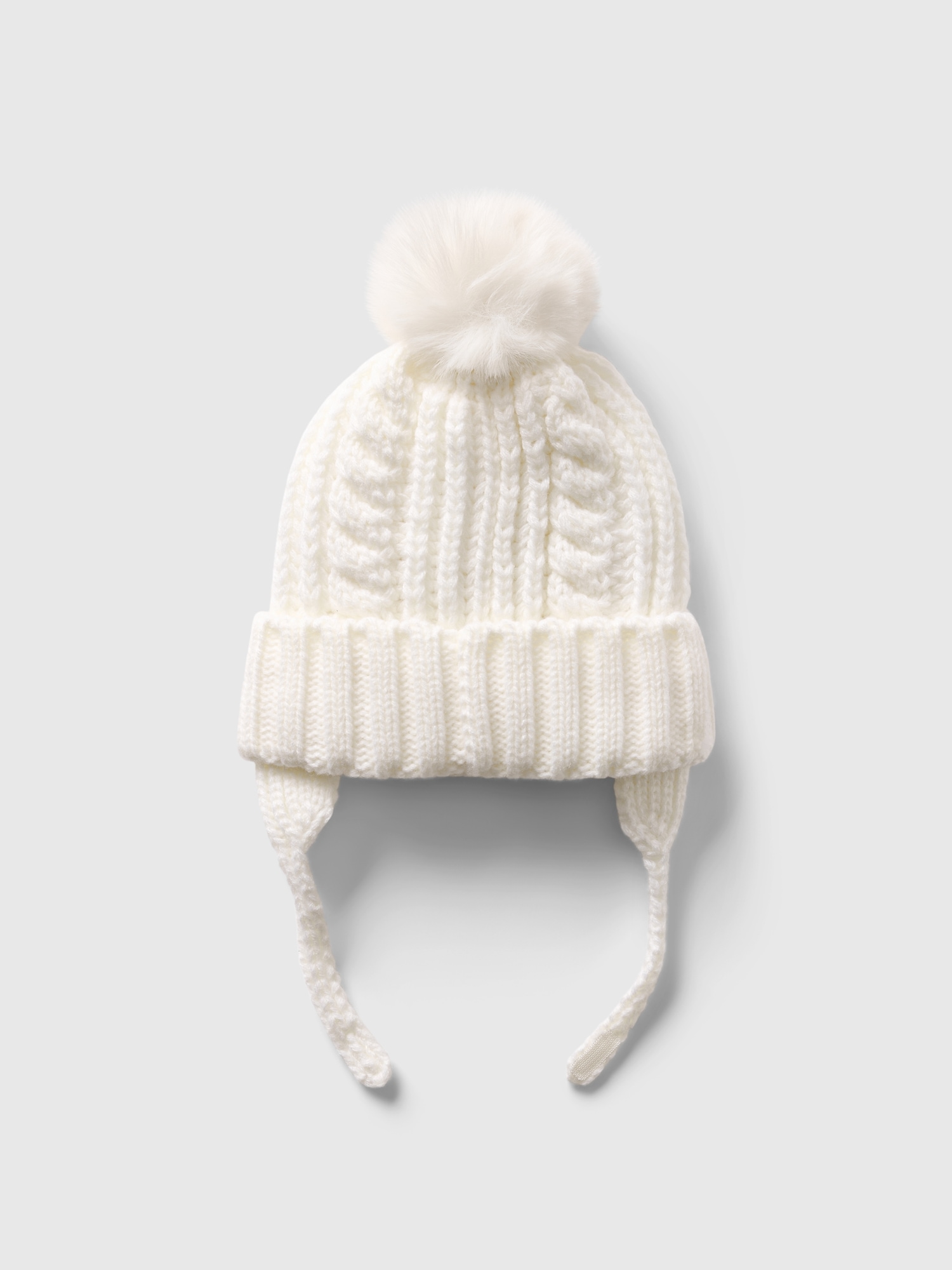 Toddler Cable-Knit Poof Beanie