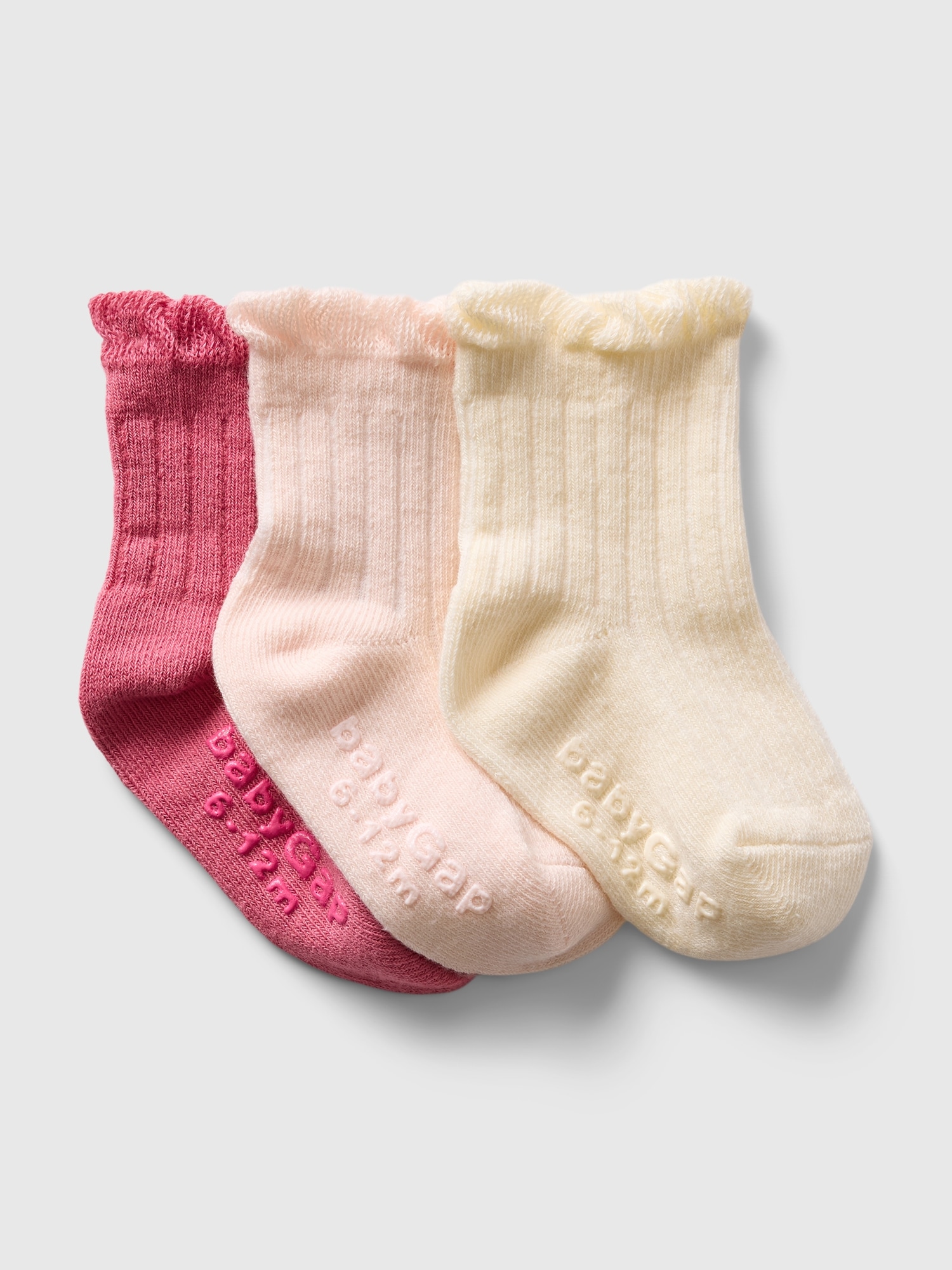 babyGap Ribbed Ruffle Crew Socks (3-Pack)