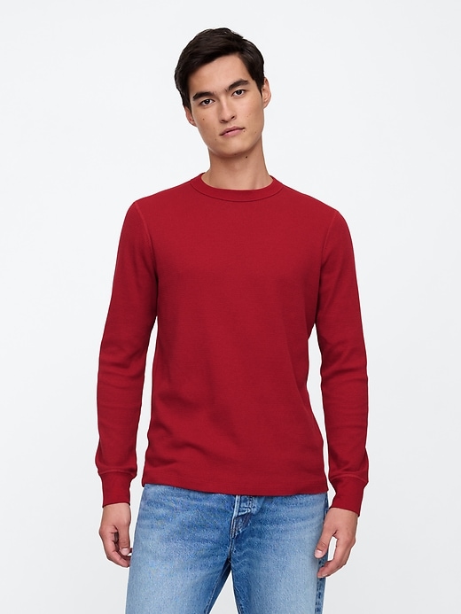 Image number 1 showing, Waffle-Knit Crewneck T-Shirt