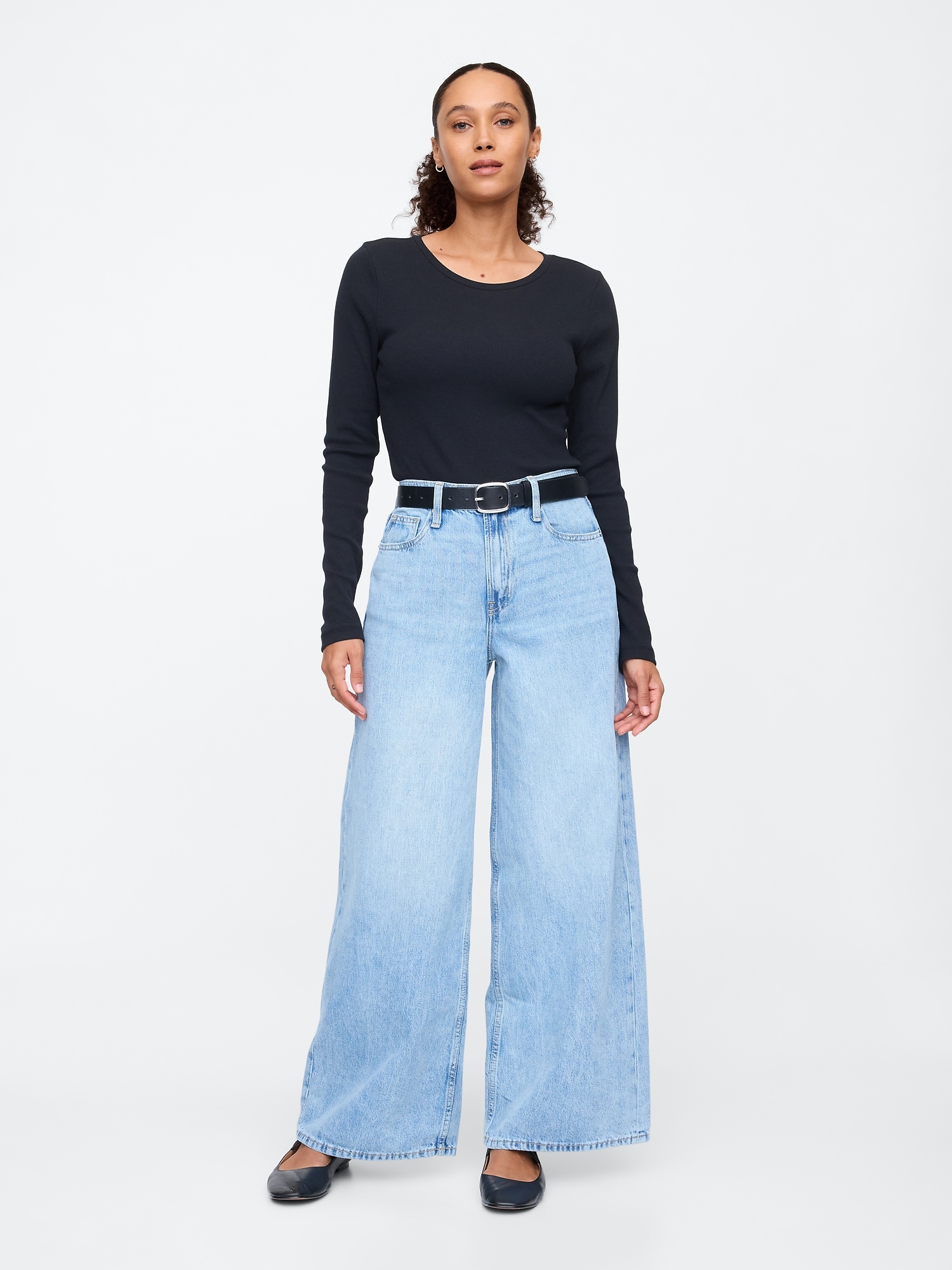 Mid Rise Drapey Soft Baggy Jeans