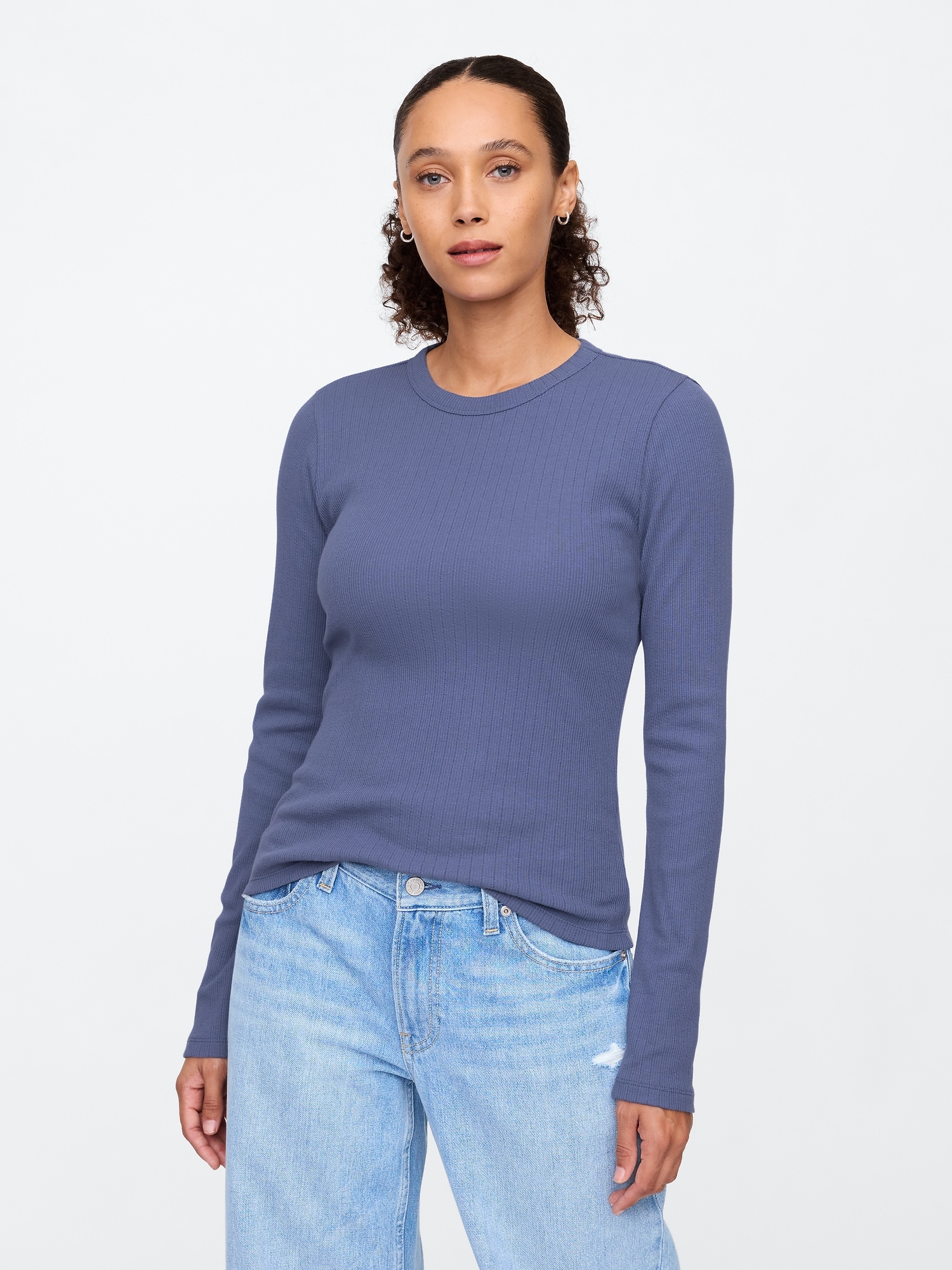 Pointelle Crewneck T-Shirt