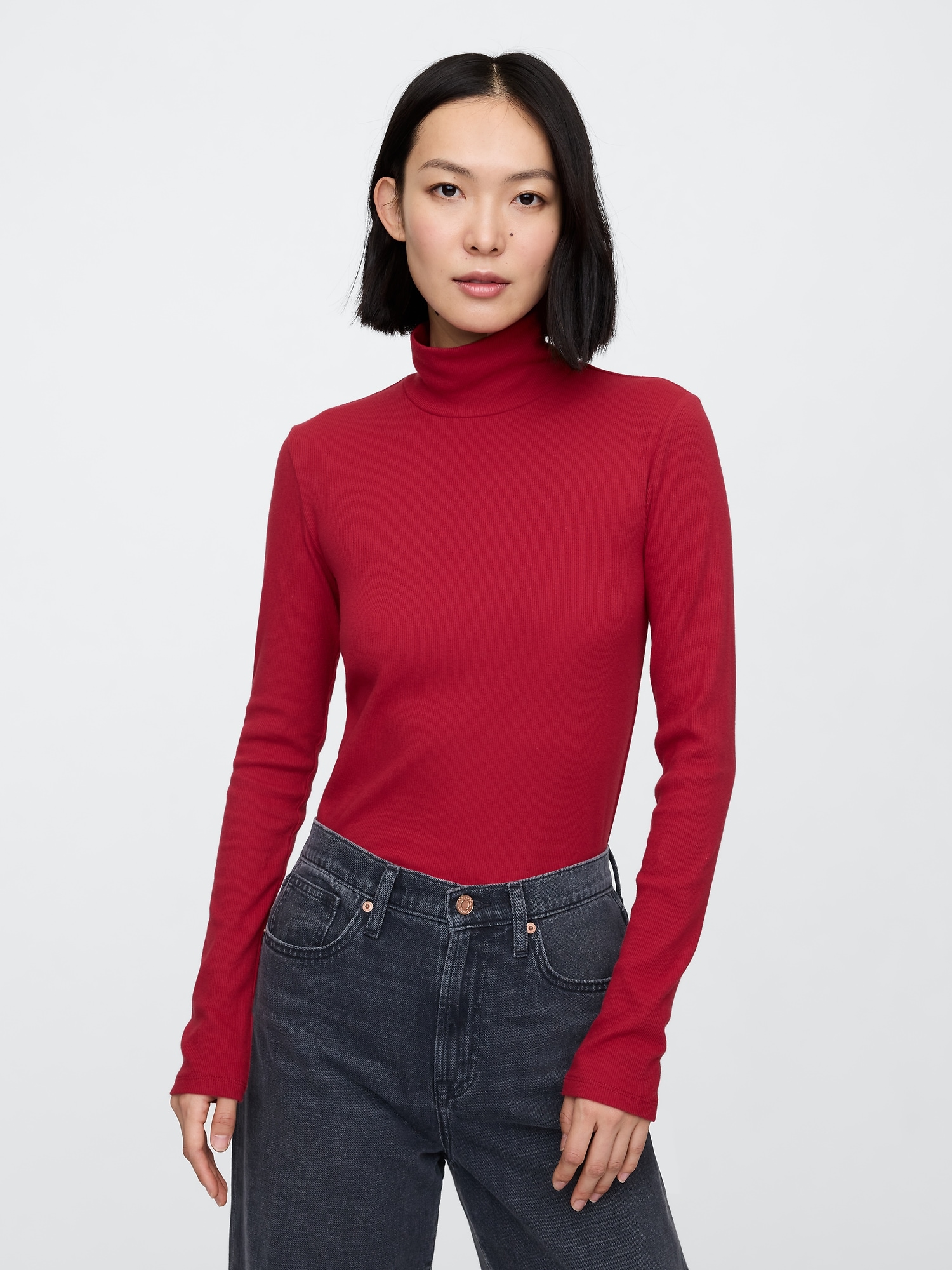 Ribbed Mockneck T-Shirt