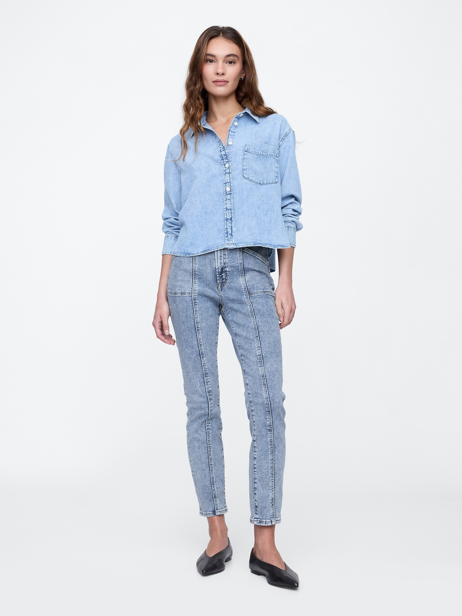 High Rise Seamed Soft Vintage Slim Jeans