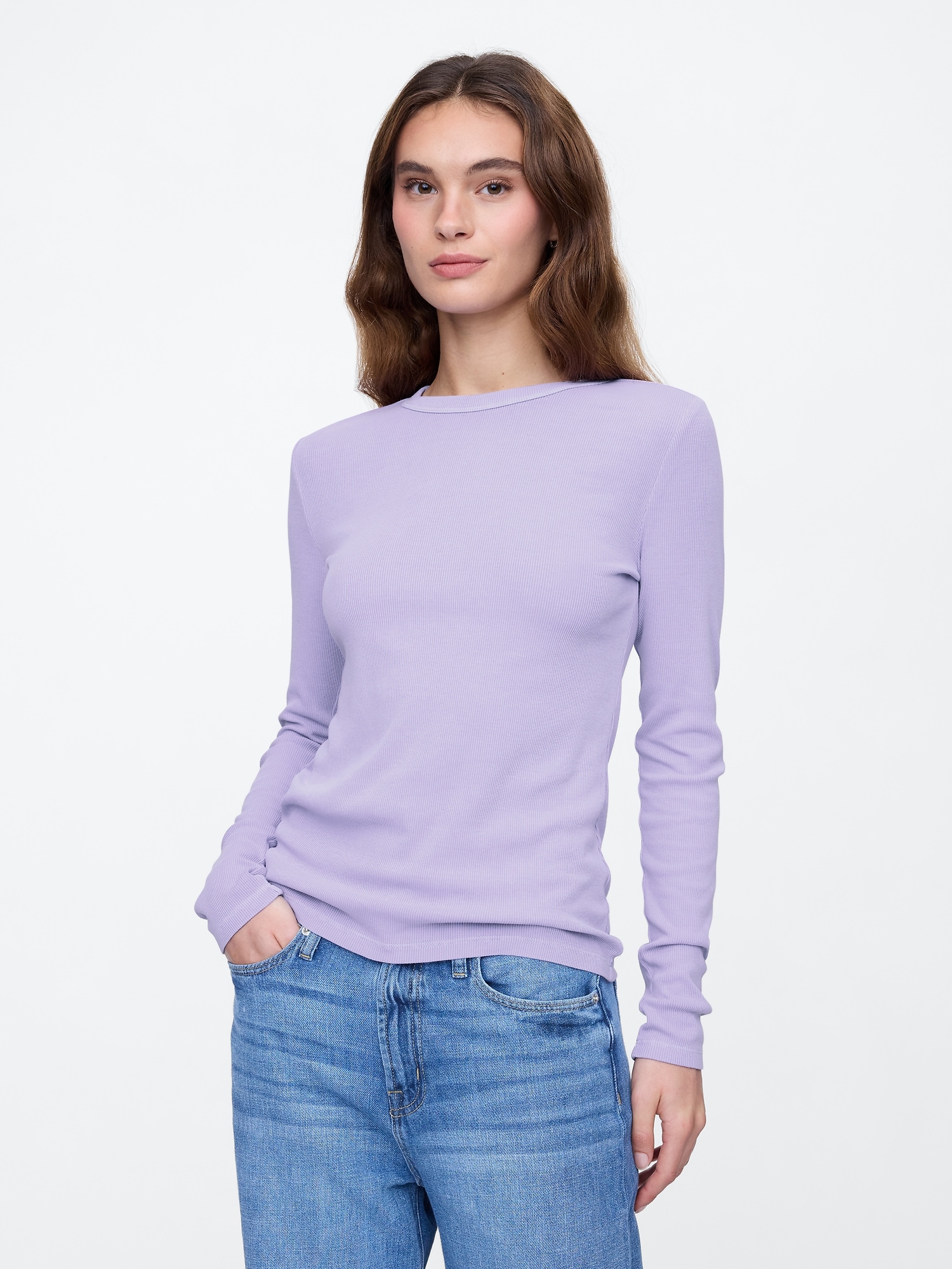 Ribbed Crewneck T-Shirt