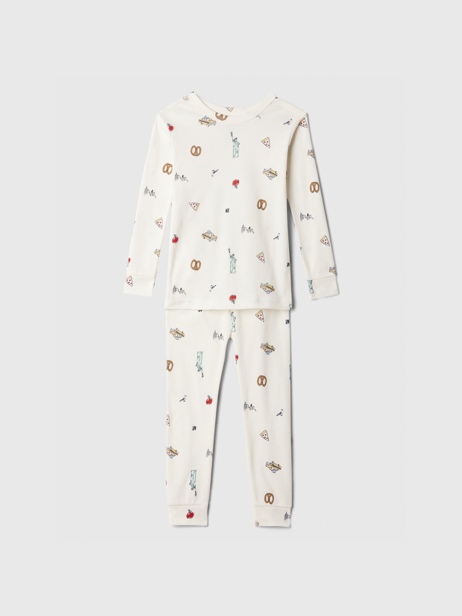 Kids & babyGap 100% Organic Cotton NYC PJ Set - Beige