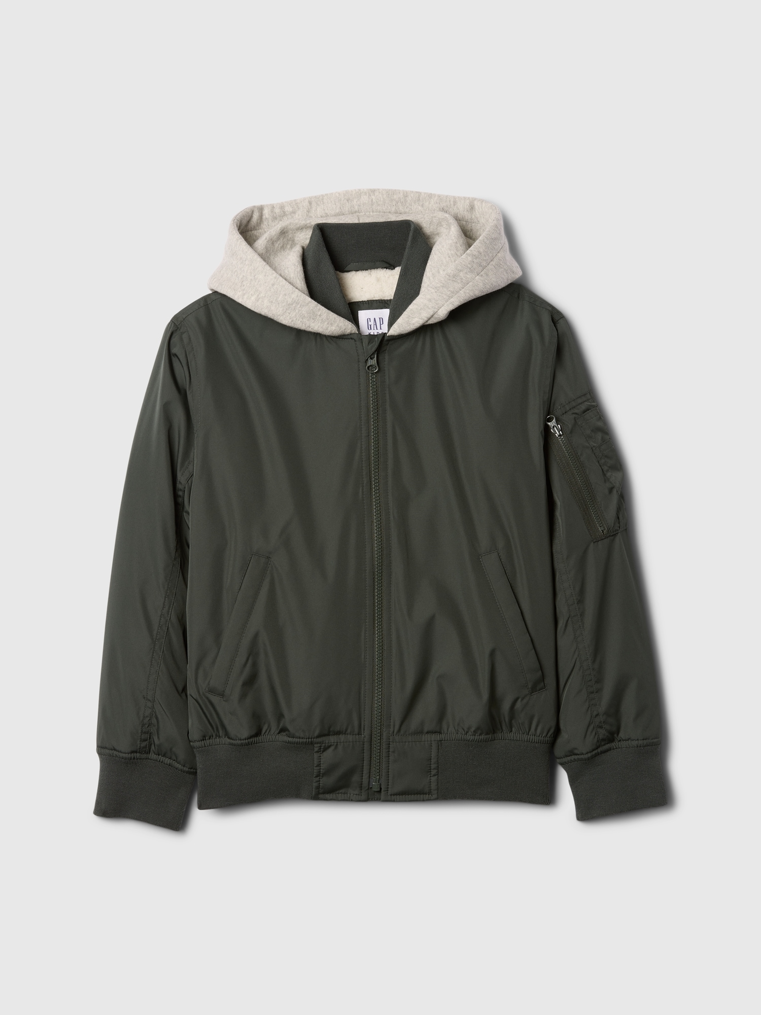 Kids Sherpa-Lined Hoodie Bomber Jacket