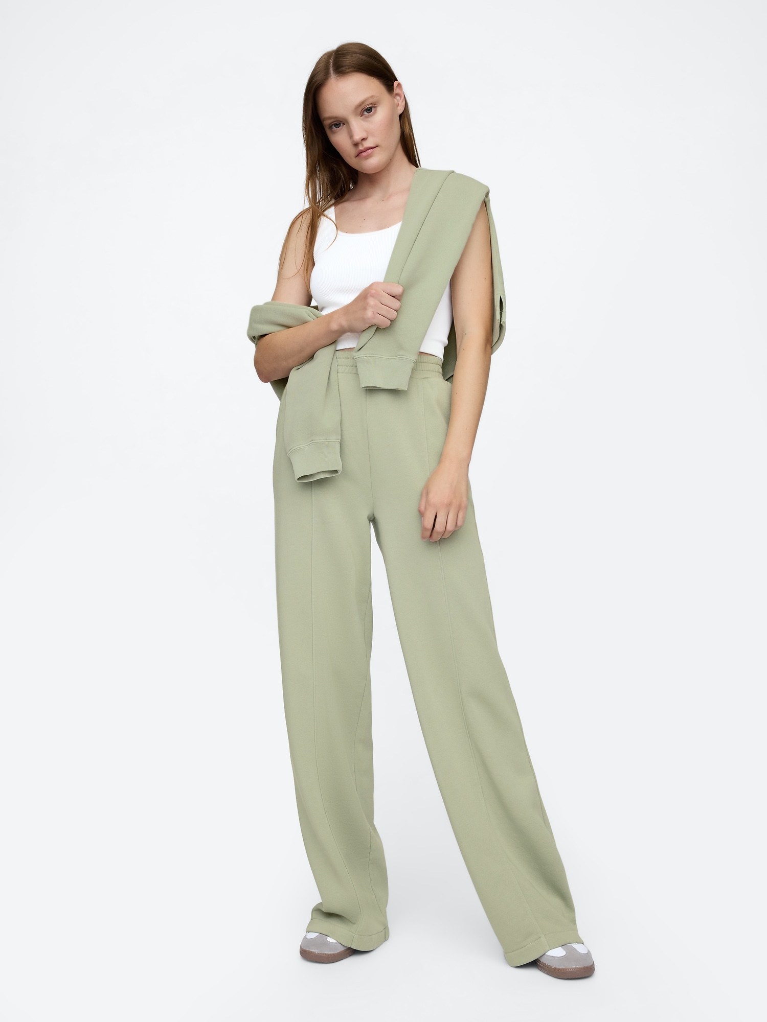 Seamed Wide-Leg Pants