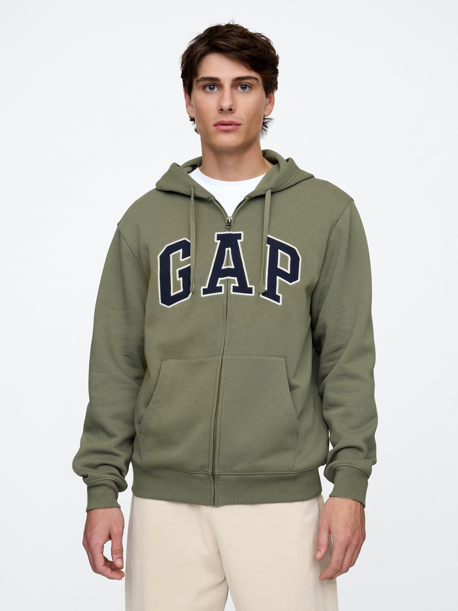 Relaxed Gap Logo Zip Hoodie