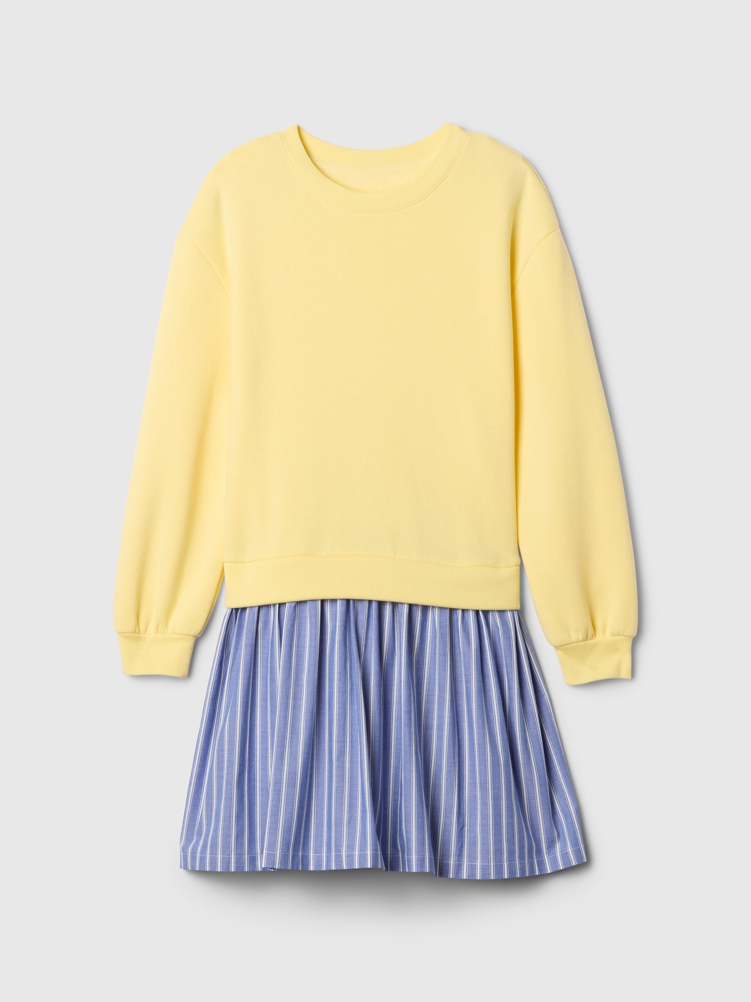 Kids Oversized Sweatshirt Dress - Yellow