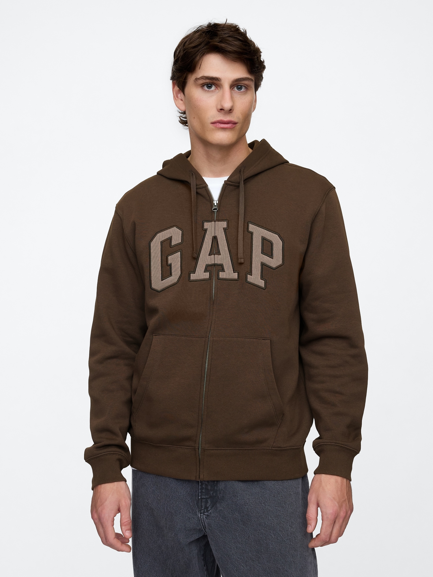 Relaxed Gap Logo Zip Hoodie