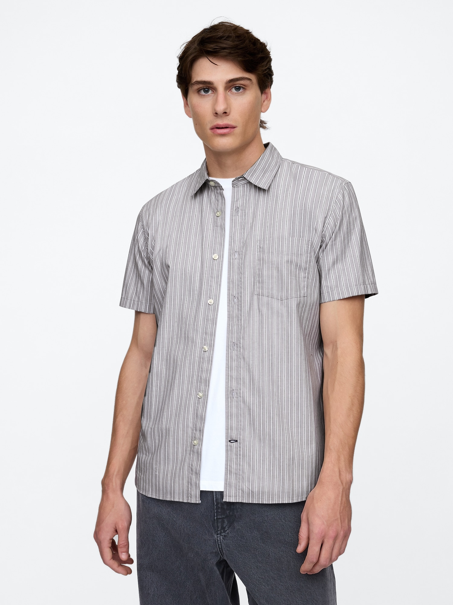 Stretch Poplin Shirt in Standard Fit