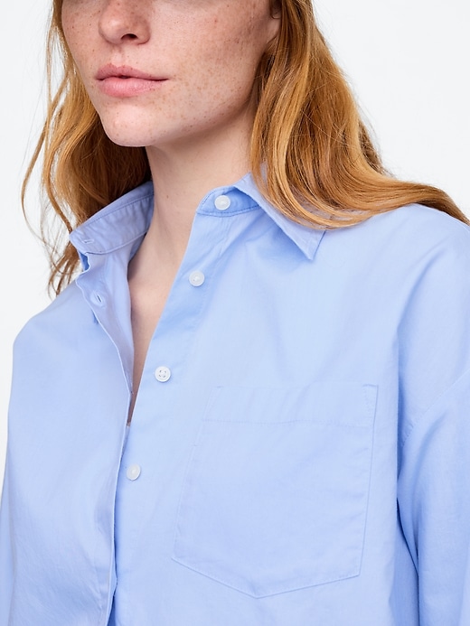 Image number 4 showing, Oversized Shirt in Poplin