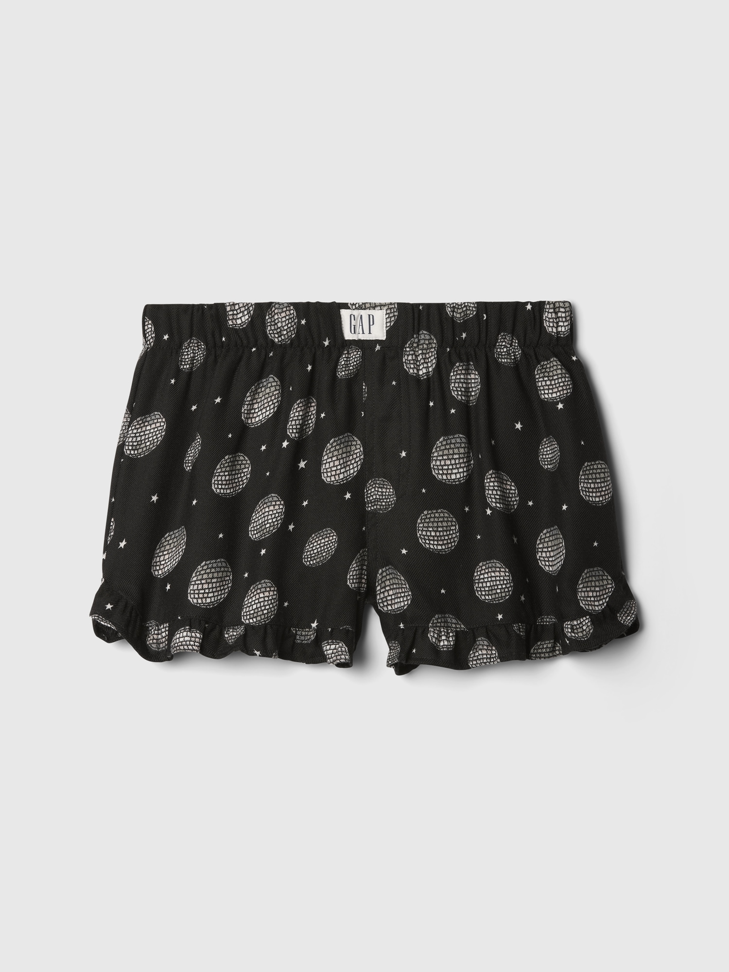 Kids 100% Recycled Ruffle PJ Shorts - Silver