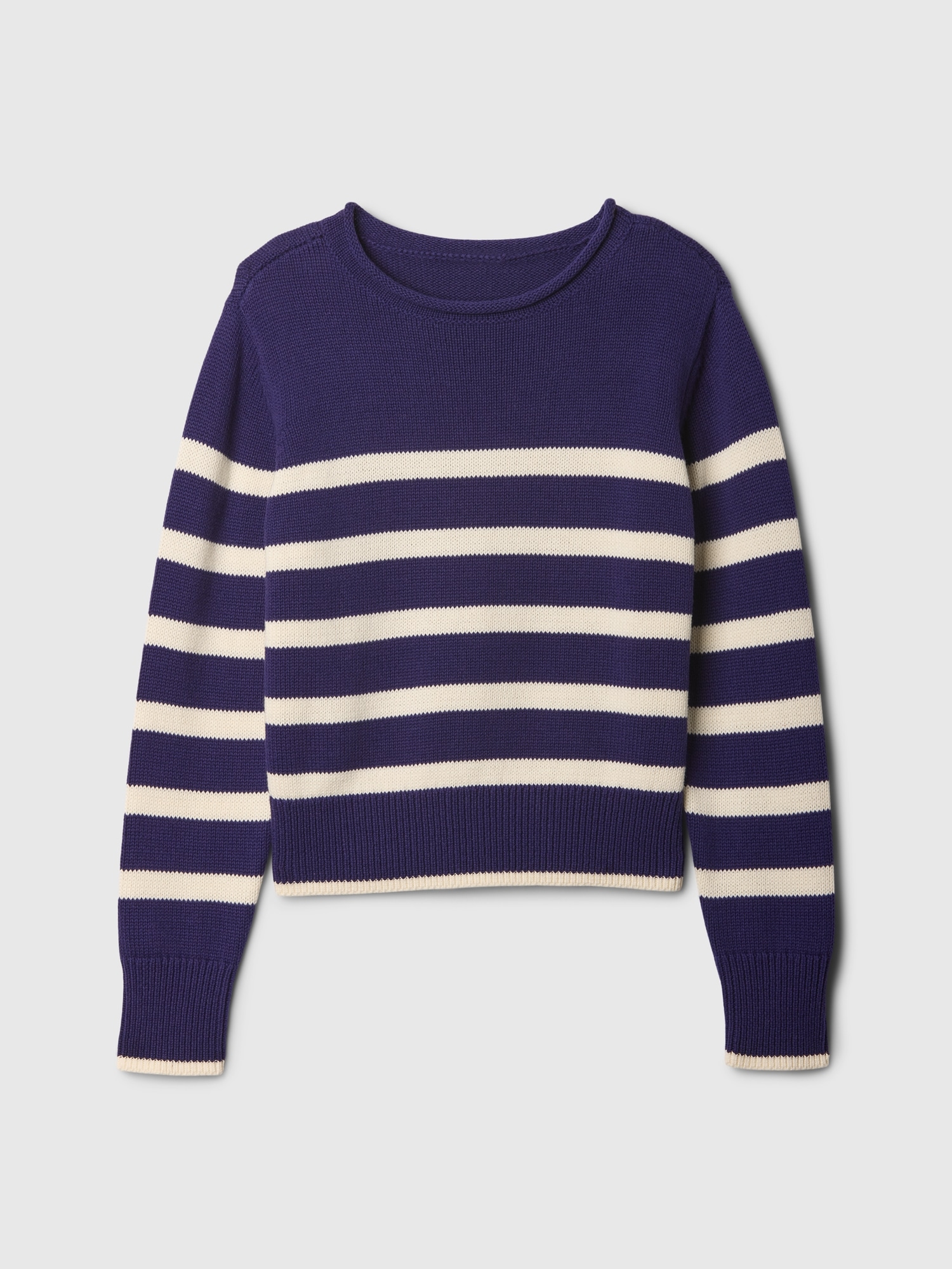 Kids Relaxed Shrunken Roll Neck Sweater