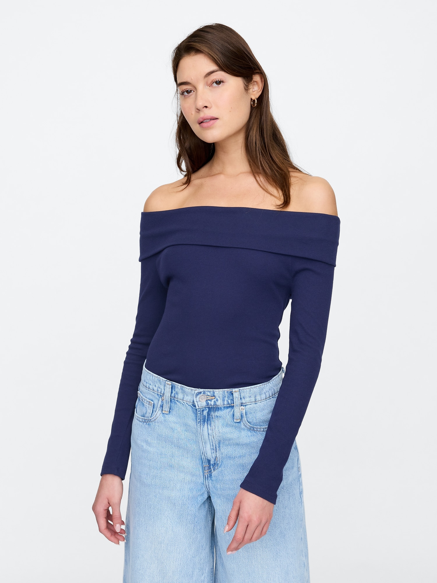 Ribbed Foldover Top