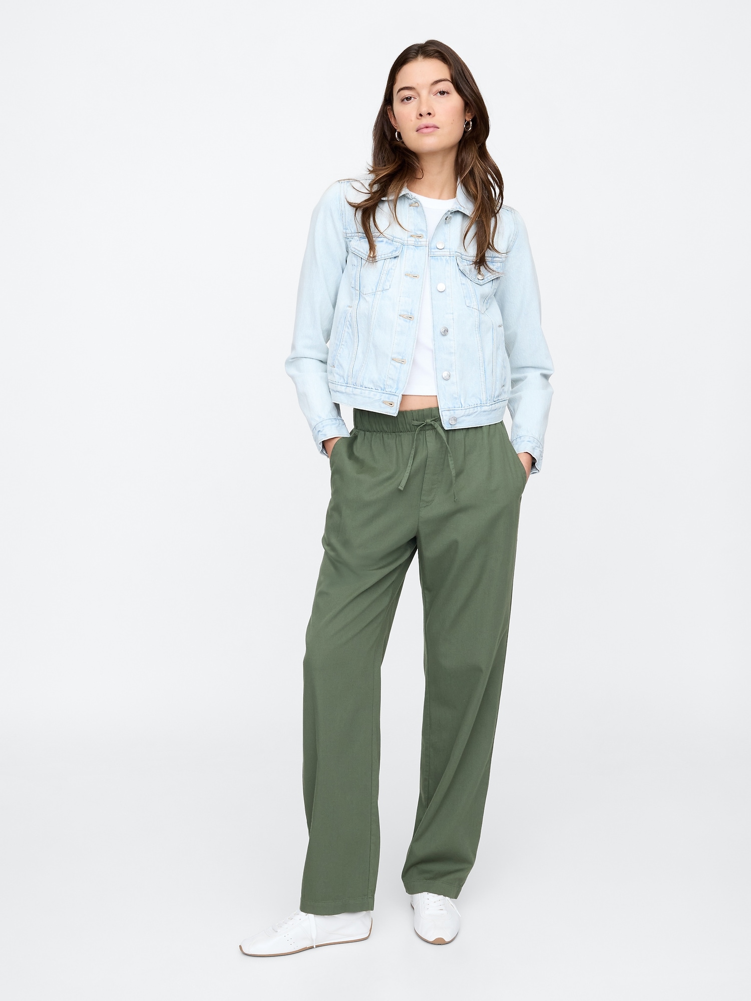 Mid Rise Easy Twill Pants