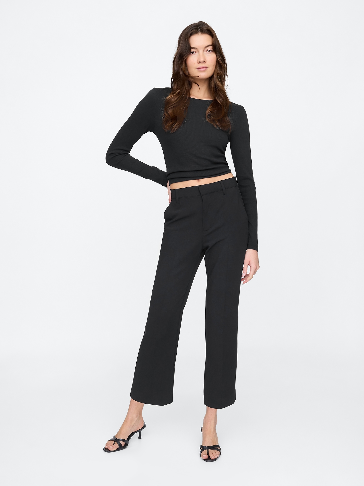 Mid Rise Easy Straight-Leg Pants