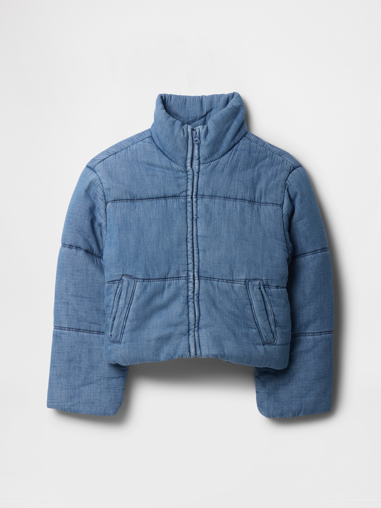 Kids Relaxed Denim Puffer Jacket