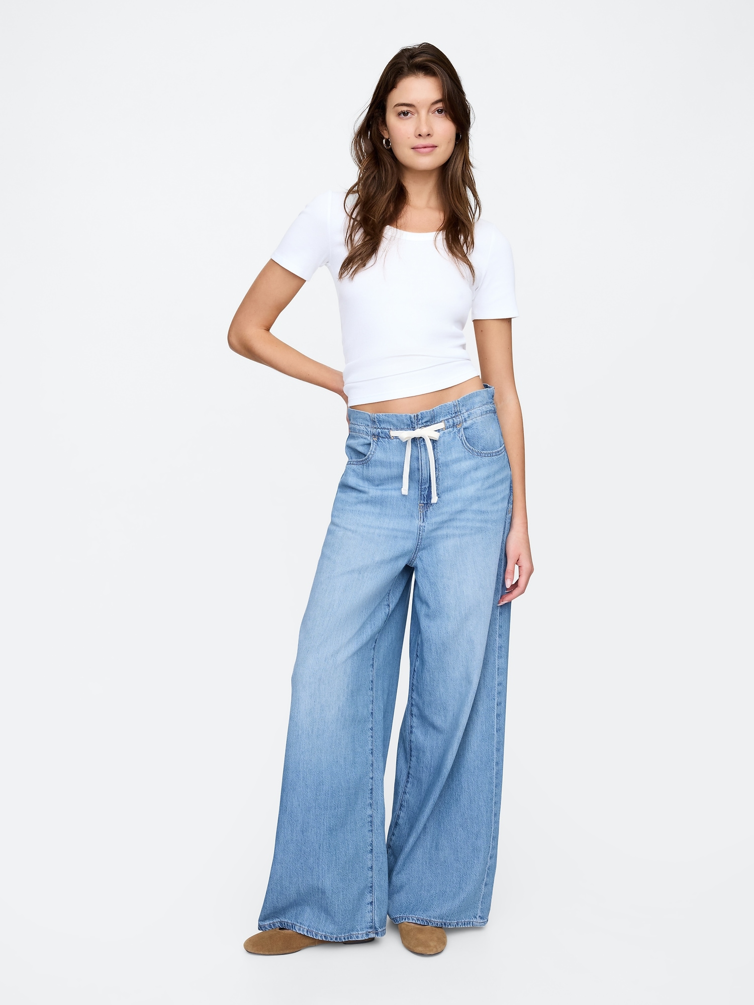 High Rise SuperLight Pull-On Baggy Jeans