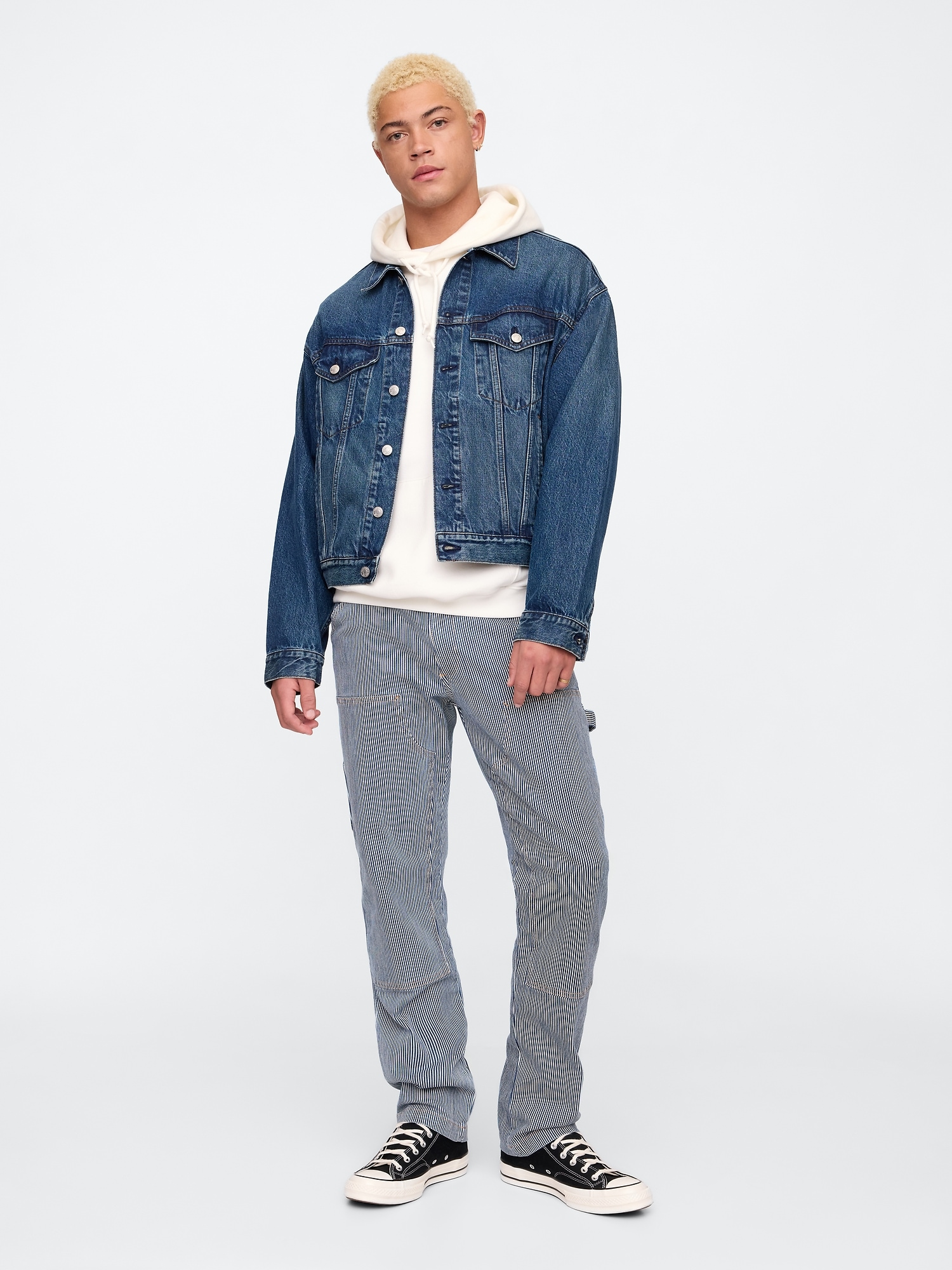 Stripe Straight Carpenter Jeans