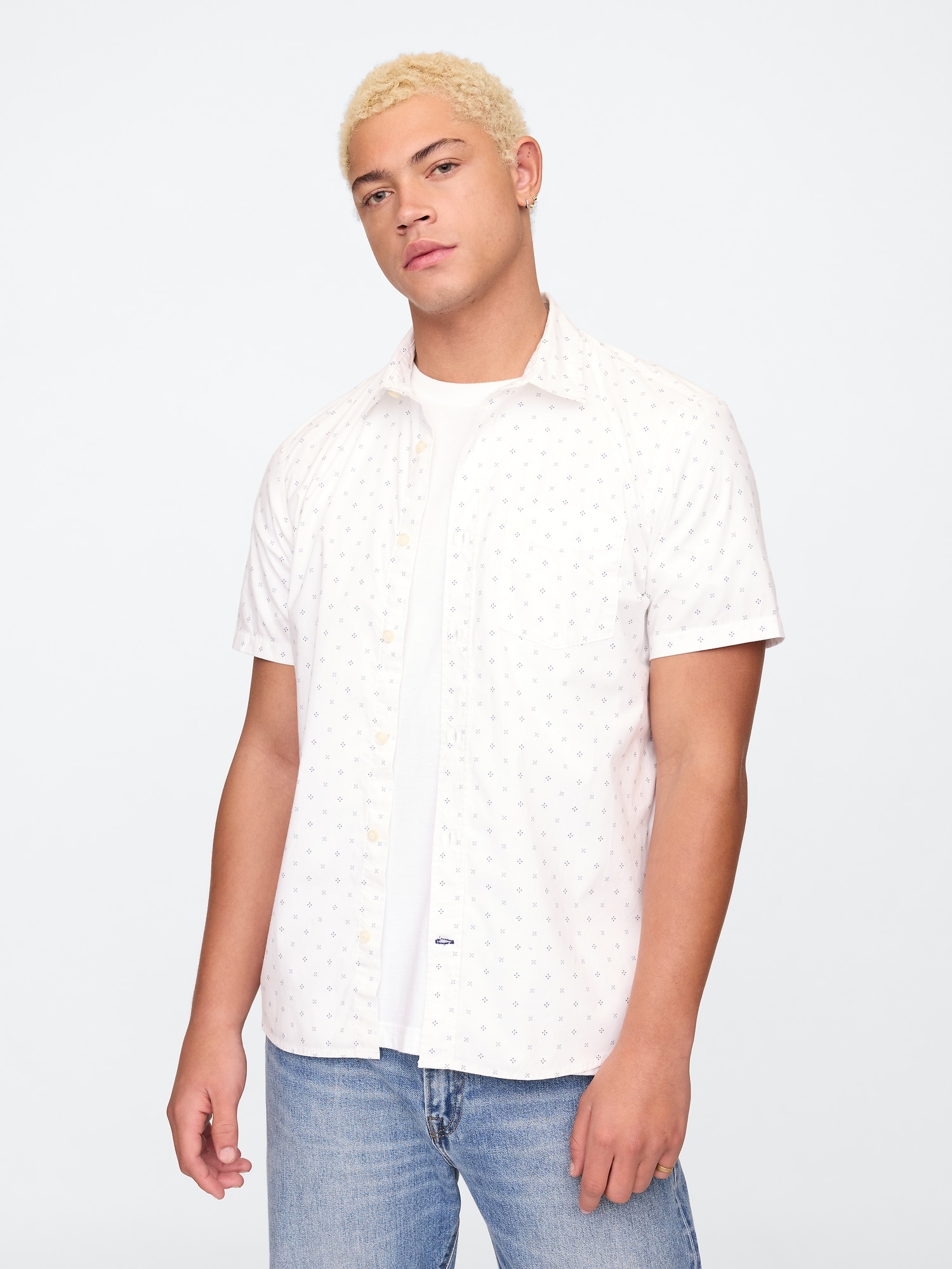 Stretch Poplin Shirt in Standard Fit