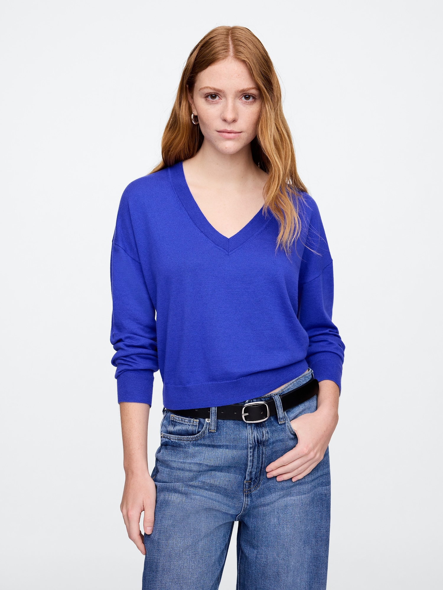 CashSoft Relaxed V-Neck Sweater