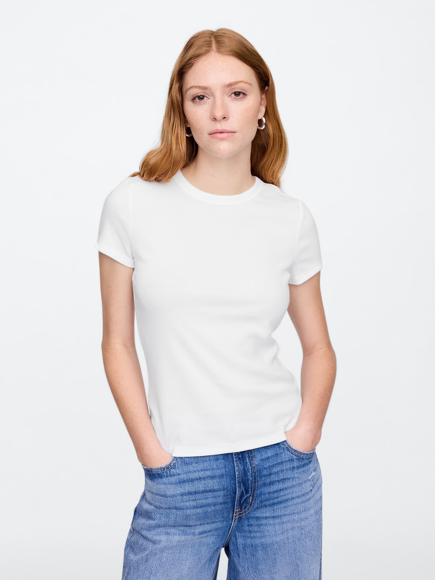 Ribbed Crewneck T-Shirt