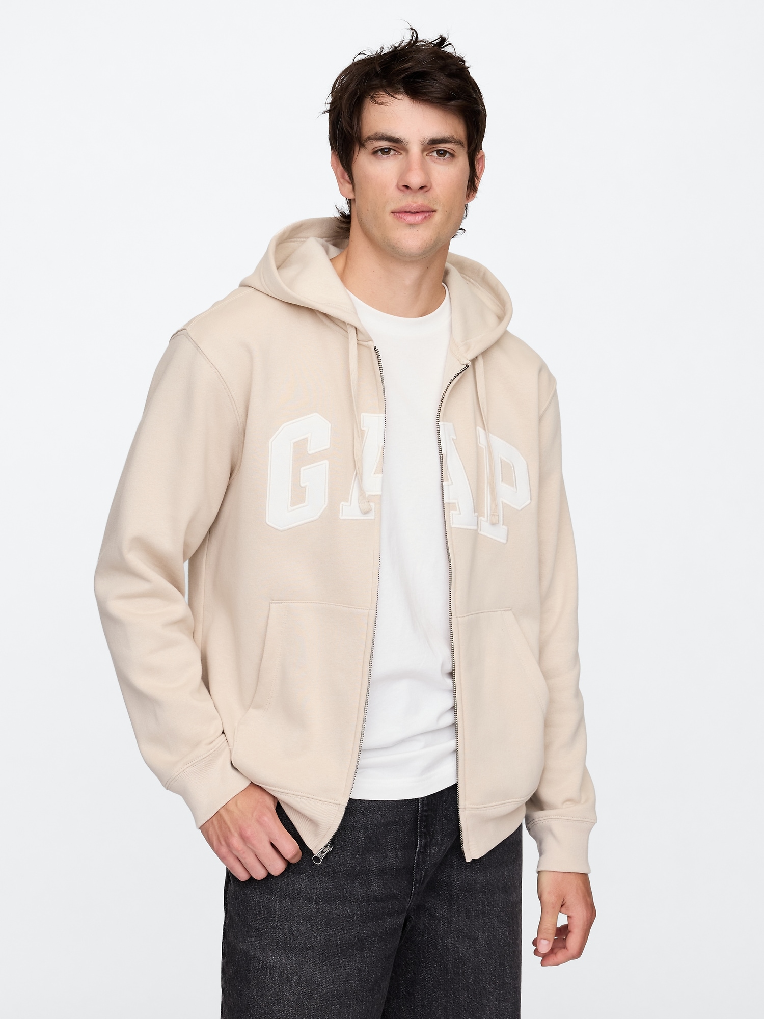 Relaxed Gap Logo Zip Hoodie