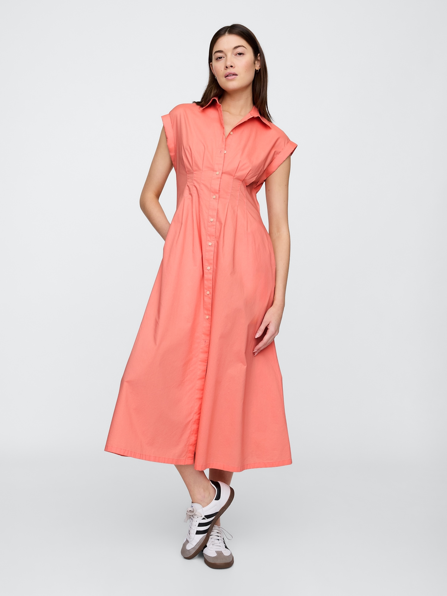 Poplin Maxi Shirtdress