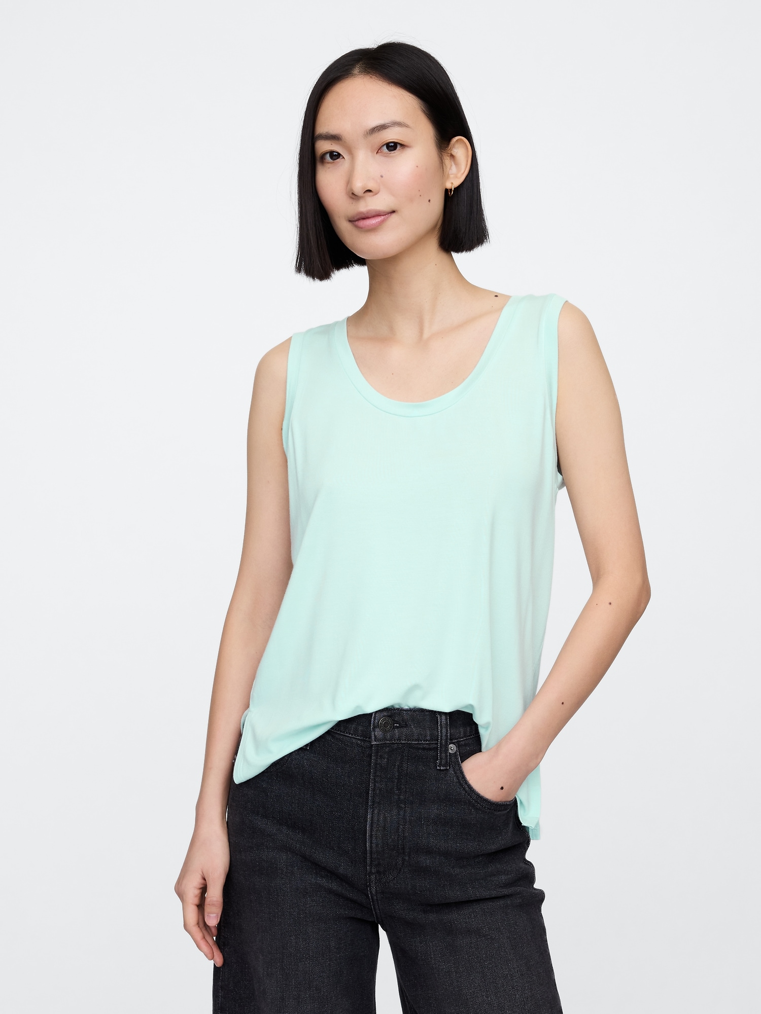 Relaxed Luxe Scoopneck Tank Top