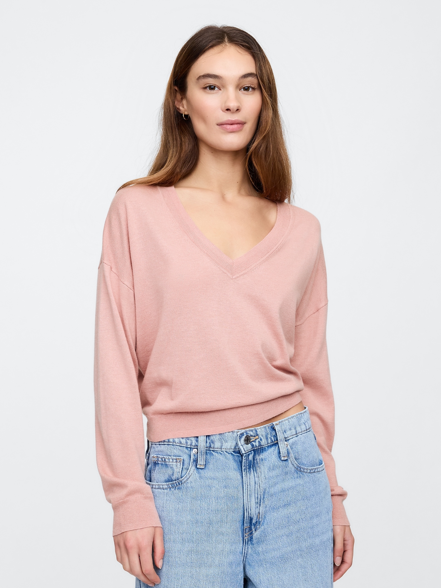 CashSoft Relaxed V-Neck Sweater