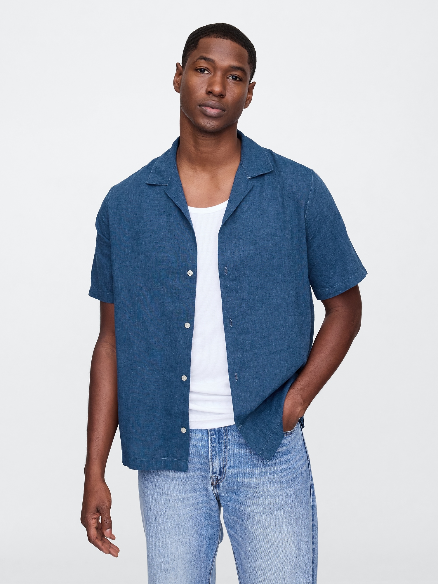 Linen-Blend Vacay Shirt in Standard Fit