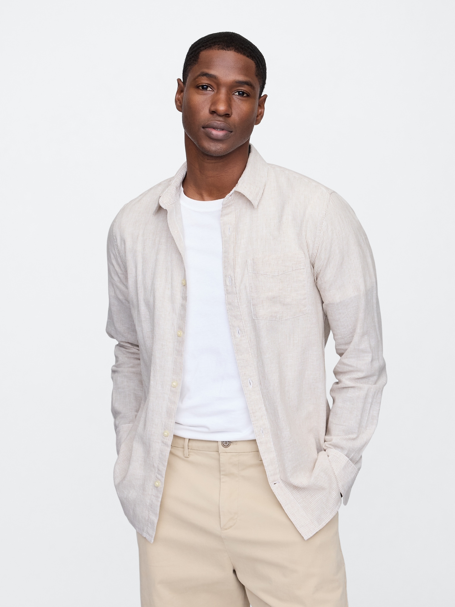 Linen-Blend Shirt in Standard Fit