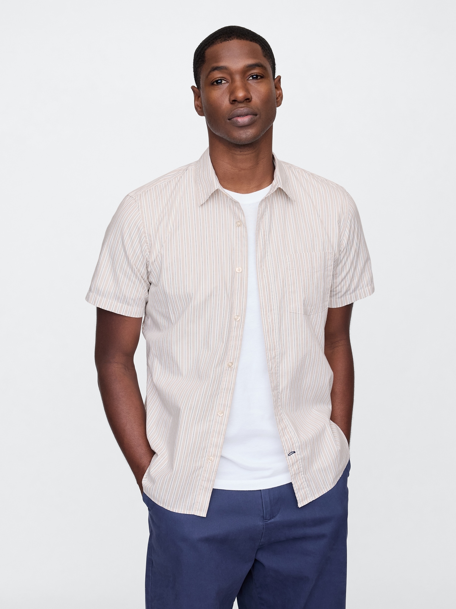 Stretch Poplin Shirt in Standard Fit